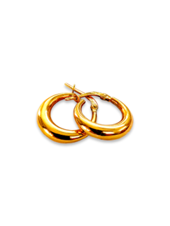 Aros argolla inflados de oro 18k - comprar online