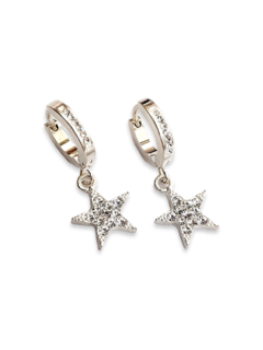 Aros argollas estrellas plateadas con strass en internet