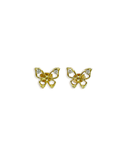 Aros mariposas doradas con piedras