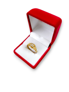 Anillo frutillita de oro 18 kilates con cubics - comprar online