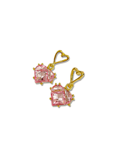 Aros bijou de corazones rosas - comprar online