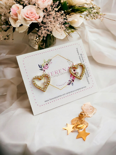 Imagen de Aritos corazones multicolor con cubic