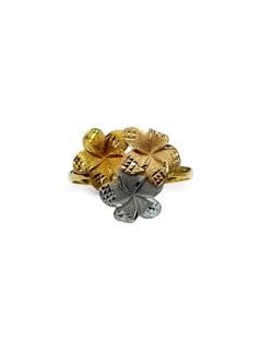 Anillo flor de oro