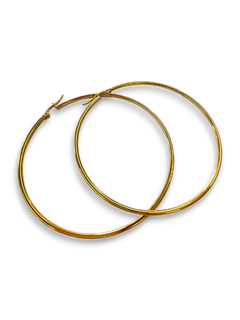 Argollas grandes de acero dorado - comprar online