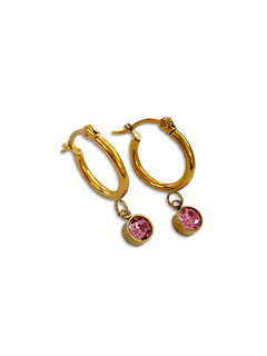 Aretes acero dorado