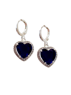 Aros Swarovski de plata corazón de multicolor - tienda online