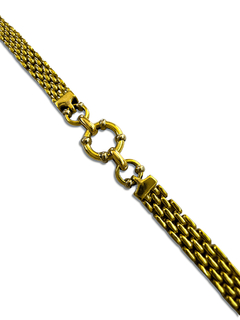 Pulsera de oro amarillo tipo malla para mujer en Fasano Joyeros. Somos la joyería más antigua de Rosario, con casi 100 años en el rubro nos especializamos en la venta y compra de alhajas de oro. Fabricamos alianzas y hacemos arreglos y composturas.