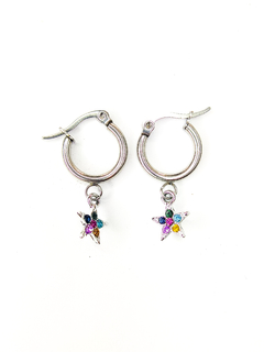 Aros estrella dorada multicolor - comprar online