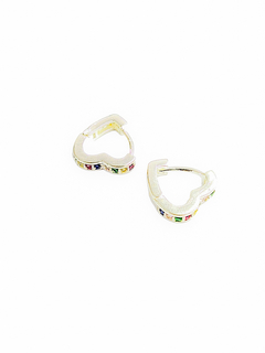 Aros corazones con piedras multicolor en internet