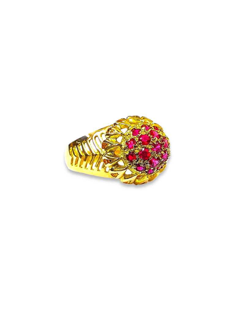 Anillo frutilla para mujer en oro 18 kilates