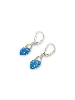 Aros argolla Swarovski corazón azul - comprar online