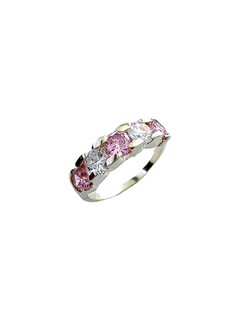 Anillo de plata piedra rosa