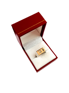 Anillo de iniciales de plata y oro 18k - tienda online