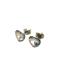 Aros corazones con cubic de acero quirurgico - comprar online