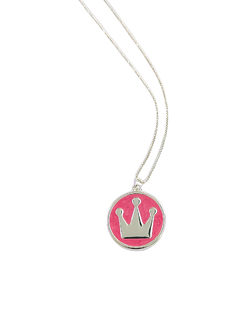 Collar corona de acero blanco con fucsia - comprar online