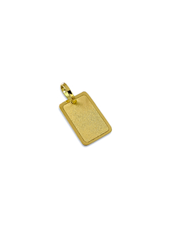 Medalla para grabar rectangular chica de oro 18 kilates - tienda online