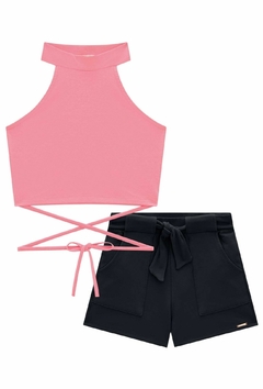 Conjunto Lilimoon Crooped Rosa e Short na internet