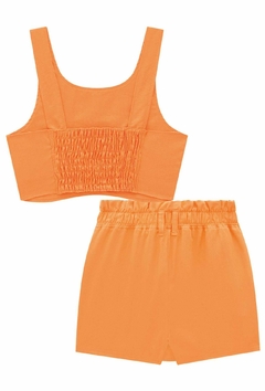 Conjunto Lilimoon Cropped e Short Saia Laranja na internet