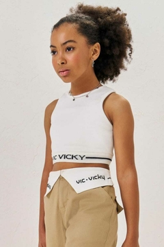 Top Vic&Vicky Nadador em Soft Line Branco - comprar online