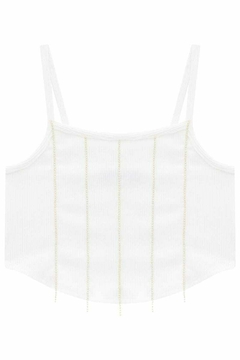 Blusa Vic&Vicky Crooped Soft Line Branco - Amora