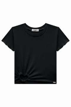 Blusa Infanti Canelado Coração Lateral Preto - loja online