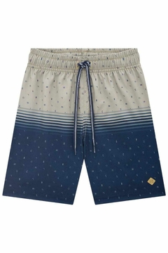 Bermuda Lucboo em Nylon Azul com Marrom - comprar online