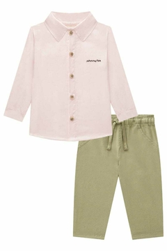 Conjunto John Fox Camisa Social Rosa e Calça Skinny - comprar online