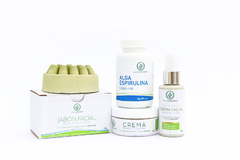 Kit detox (polvo o cápsulas, crema facial, crema corporal yjabón)