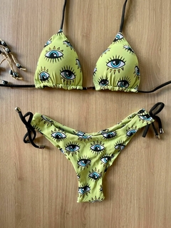 Conjunto Cortininha Olho Grego Amarelo