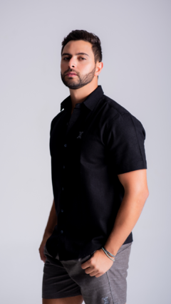 CAMISA MANGA CURTA | LINHO - PRETO - loja online