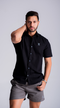 CAMISA MANGA CURTA | LINHO - PRETO - comprar online