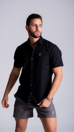 CAMISA MANGA CURTA | LINHO - PRETO - Berpairy