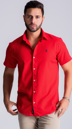 CAMISA MANGA CURTA | LINHO - VERMELHO