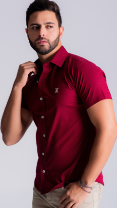 CAMISA MANGA CURTA | TRICOLINE - BORDO na internet