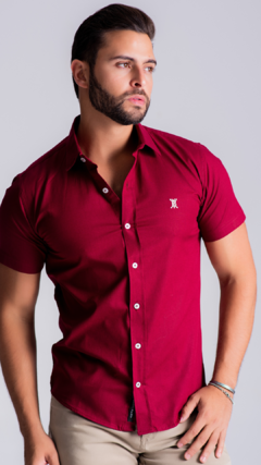 CAMISA MANGA CURTA | TRICOLINE - BORDO - Berpairy