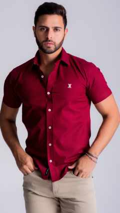 CAMISA MANGA CURTA | TRICOLINE - BORDO