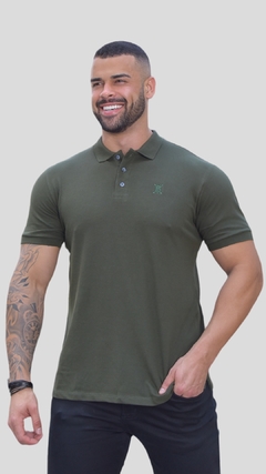 CAMISA POLO PIQUET | - VERDE MILITAR