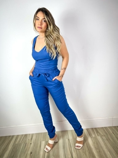 Calça viscolinho azul