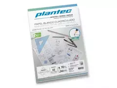 Block Plantec cuadriculado encolado 90 grs A4 x40 hojas