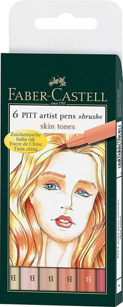 MARCADOR FABER PITT ARTIST BRUSH X 6 Skin