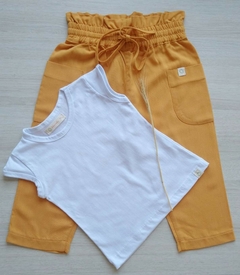 BABY LOOK ALGODÃO E CALÇA SARUEL INFANTIL