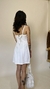 Vestido jeans branco ziper 90s