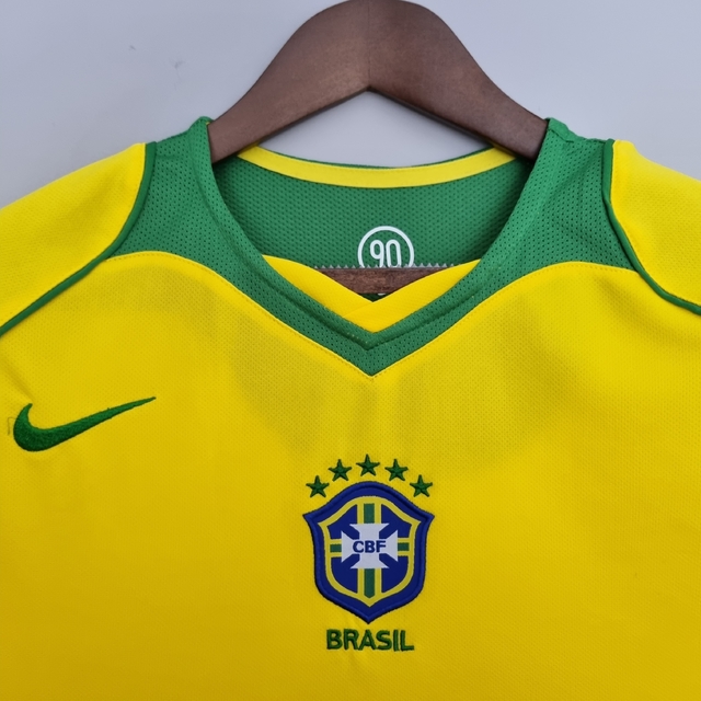 Camisa Retrô 2004 Seleção Brasileira I Nike Masculina Amarela