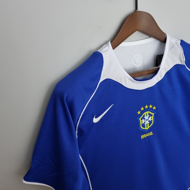 Camisa Retrô 2004 Seleção Brasileira II Nike Masculina Azul
