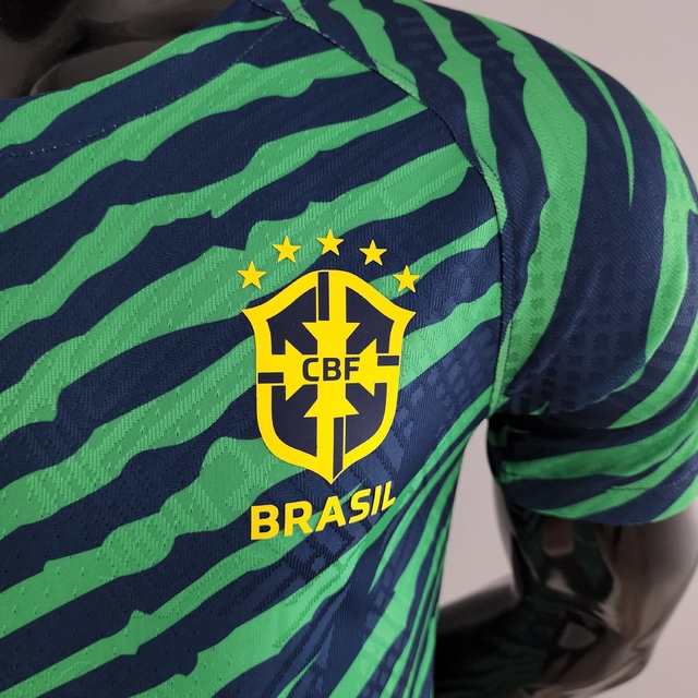 Camisa Seleção Brasileira Pré-Jogo 2022 Jogador Nike Masculina Azul