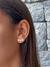 Brinco de Prata Estilo EarCuff 3 Corações Borda Cristal