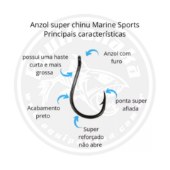 Anzol Pesca Chinu Blacknickel N-05 - Marine Sports - 50 Un na internet