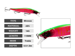 ISCA ART. HARD BAIT VERM./PRETA - 14G - Loja Online em Artigos de Caça e Pesca Equipanaka