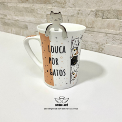 Kit Caneca Gatos + Colher Gato