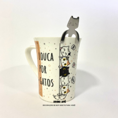 Kit Caneca Gatos + Colher Gato na internet